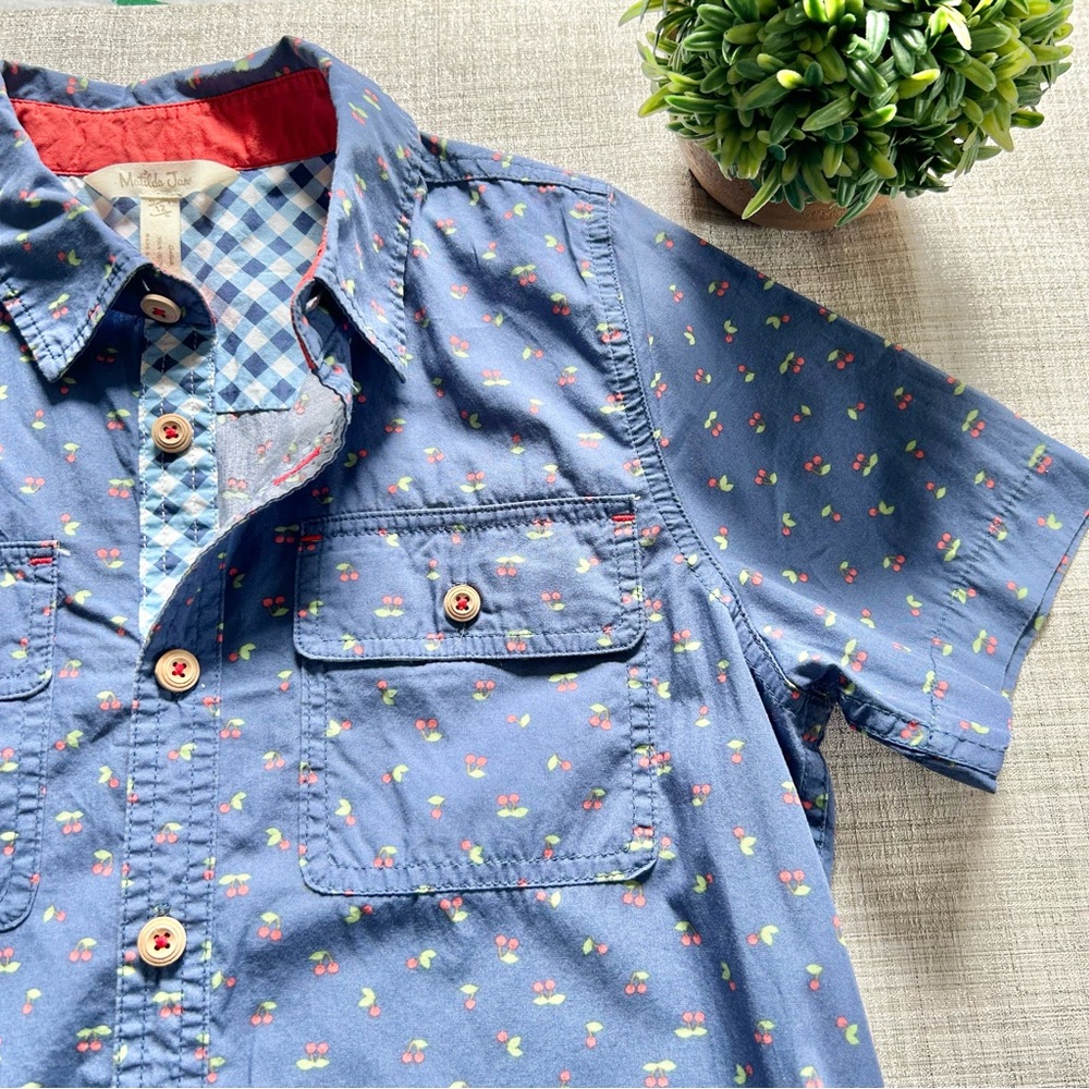 Matilda Jane ‘cherry on top’ short sleeve button up shirt, wooden buttons